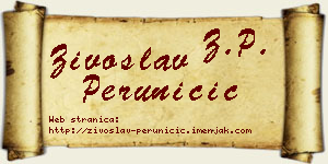 Živoslav Peruničić vizit kartica